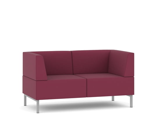 Fence Soft Seating low back two seat sofa with chrome legs