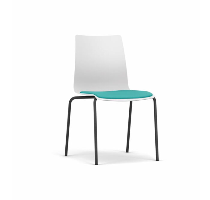 Fjord Chair with metal 4 leg base and upholstered seat pad FJ030