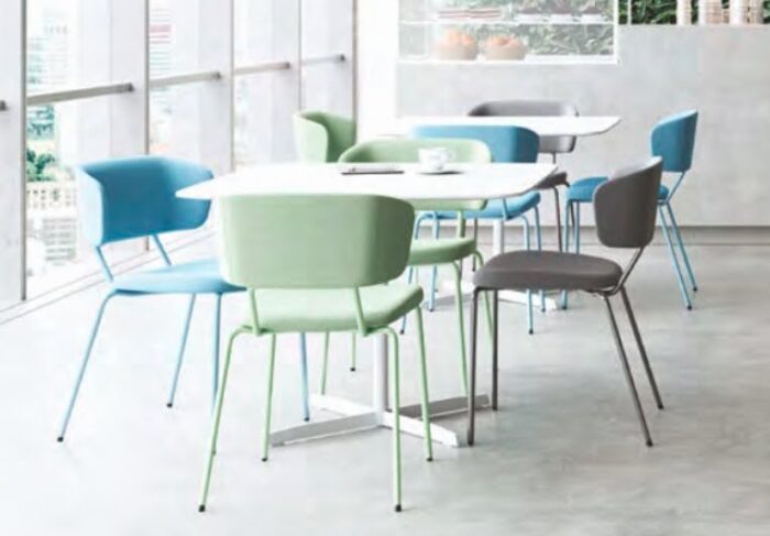 Flexi Chair group of low chairs around tables in a dining area