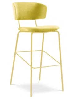 Flexi Chair high stool with yellow upholstery and yellow frame FLEXI122-NC