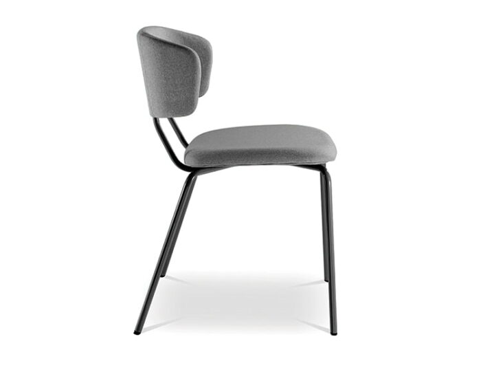 Flexi Chair with grey upholstery and black frame