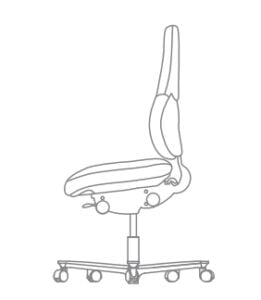 Flo Task Chair high back swivel chair with a black base on castors FLO-HB