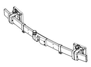 Flo X Monitor Arm - dual mount bar in Black. FLX/018/DM1