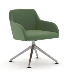 Flow Chair with high armrests and raised 4 star aluminium base FW40C