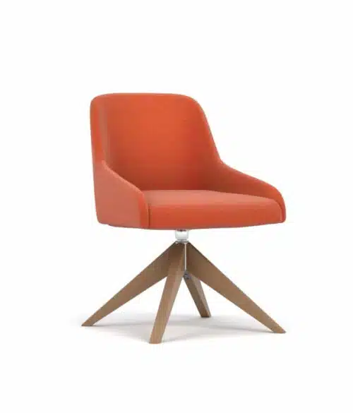 Flow Chair with raised 4 star wood base FW31W