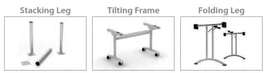 Folding Office Tables leg styles - stacking, tilting or folding leg