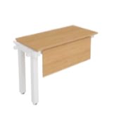 Force Bench Desk single sided bench add-on module supplied with sliding scalloped top, cable tray and modety panel