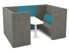 Form Booths & Sofas 6 person meeting booth with table FBS6
