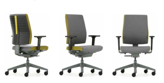 Freeflex Task Chair three chairs with height adjustable arms in a row