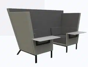 Georgia Chair - high back 2 seat den with two side tables GD2T