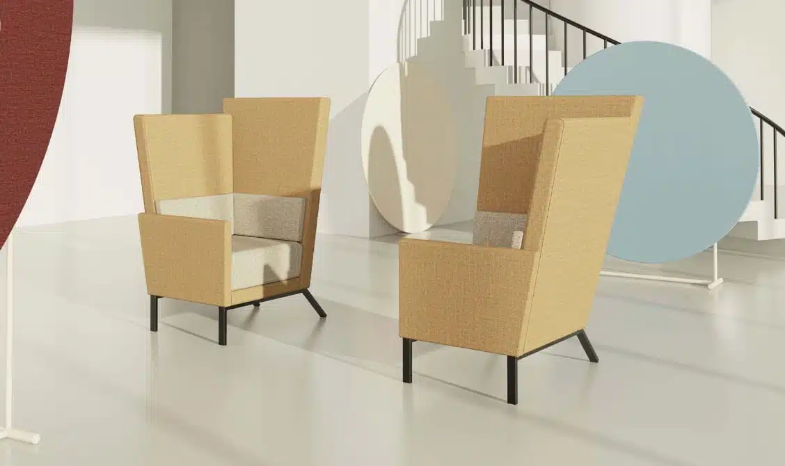 Georgia Chair two high back single seaters with two tone upholstery