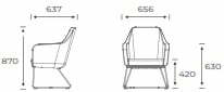 Harc Tub Chair HARCTUBLB1-C Dimensions