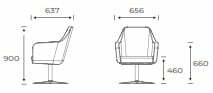 Harc Tub Chair HARCTUBM1-A Dimensions