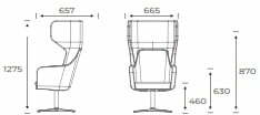 Harc Tub Chair HARCTUBM1HB-A Dimensions