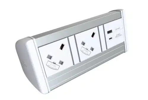 Harmony Power Module - 3 gang unit in white and silver 84AC0006