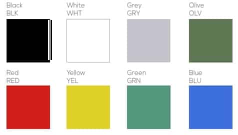Harp Zoning System bungee cord colour options