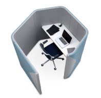 Haven Pods 1400mm high Solo Plus single person workspace - right or left hand HAPDSP14L or HAPDSP14R