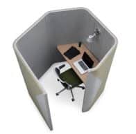 Haven Pods 1800mm high Solo Plus single person workspace with worksurface - right or left hand HAPDSP18L or HAPDSP18R