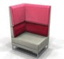 Henray Soft Seating high back single chair with right arm HENRAYHB1R