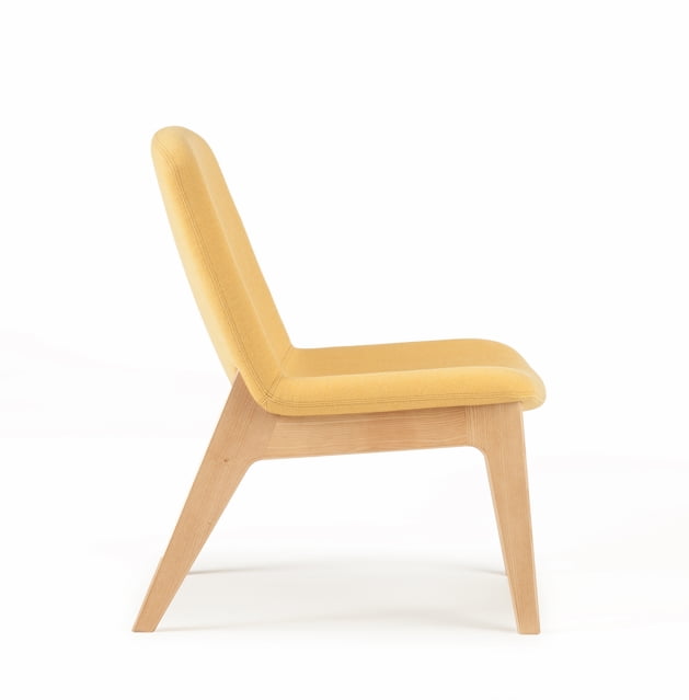 Herbie Soft Seating chair with solid ash 4 leg frame and yellow upholstery HRB20