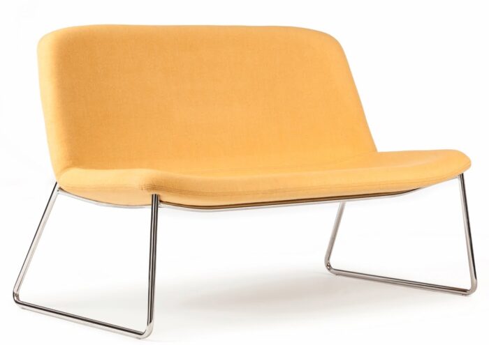 Herbie Soft Seating sofa with wire base and yellow upholstery HRB60
