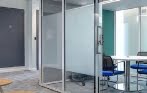 Hoozone Meeting Pods- opal frosted manifestation, 1200mm high stripe H/Z009