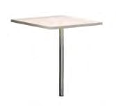 Hyde Booth single booth table with MFC top and silver or black tubular steel stem HY-1T