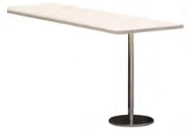 Hyde Booth treble booth table with MFC top and silver or black tubular steel stem HY-3T