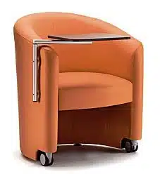  Inca Tub Chair with writing tablet and castors IC03