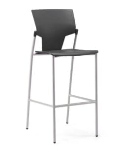 Ikon Chair - high stool 4 leg frame with footrest, no arms,plastic seat and back IK51