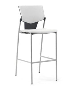 Ikon Chair - high stool 4 leg frame with footrest, no arms,upholstered seat and back IK55