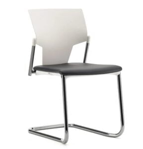 Ikon Chair, no arms, plastic back, upholstered seat pad, cantilever frame IK23