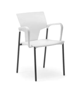 Ikon Chair with 4 leg frame, fixed arms, plastic seat and back IK02