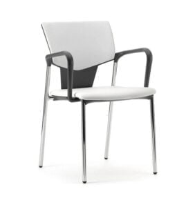 Ikon Chair with 4 leg frame, fixed arms, upholstered seat and back IK06