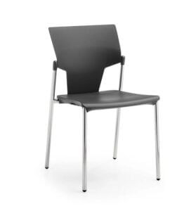 Ikon Chair with 4 leg frame, no arms, plastic seat and back IK01