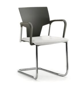 Ikon Chair with fixed arms, plastic back, upholstered seat pad, cantilever frame IK24