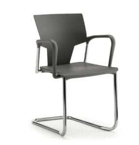 Ikon Chair with fixed arms, plastic seat and back, cantilever frame IK22