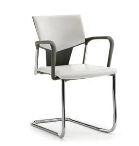 Ikon Chair with fixed arms, upholstered seat and back, cantilever frame IK26