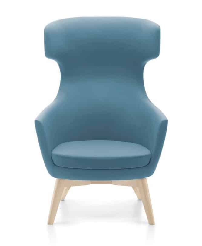 Ikon Lounge Chair with 4 leg wooden frame in oak
