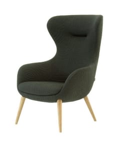Ilk Soft Seating - high back with a 4 conical wooden leg base ILF1.1SH.4CW