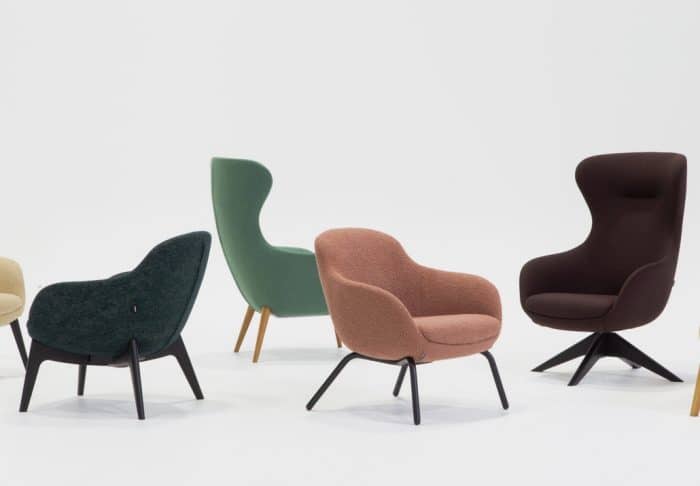 Ilk Soft Seating - low and high back chairs with differenet bases