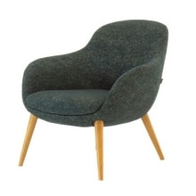 Ilk Soft Seating - low back with a 4 conical wooden leg base ILF1.1SL.4CW