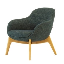 Ilk Soft Seating - low back with a 4 leg wooden base ILF1.1SL.4W1