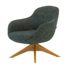 Ilk Soft Seating - low back with a 4-star wooden swivel base ILF1.1SL.4SW