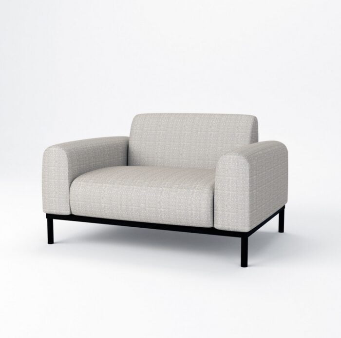 Ionic Soft Seating single seater with shown with a black frame ION1