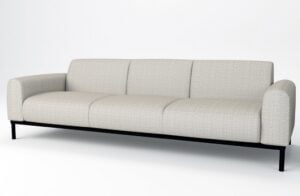 Ionic Soft Seating three seater sofa shown with a black frame ION3