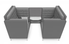 Jig Cave Booth - two seater booth with laminated shelf and upholstered seats JIV.2SB.FB