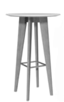 Jig Table round or square poseur height table 1100mm high with a natural oak, black oak or stained walnut 4 leg frame and metal leg ring