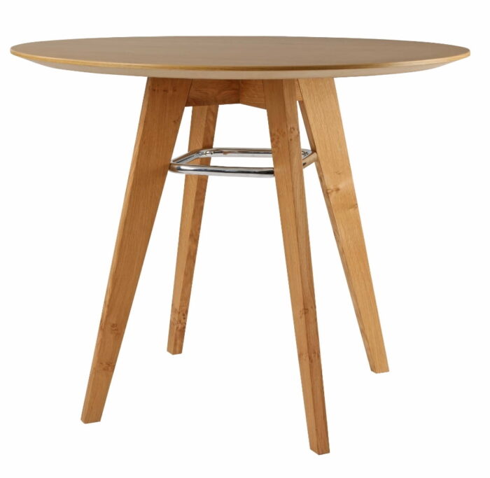 Jig Table round diner height table in oak finish