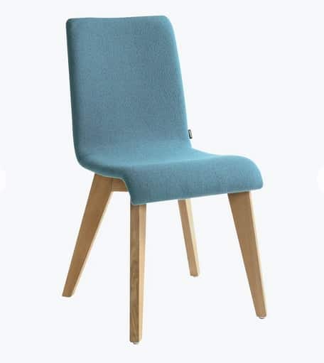 JIg Upholstered Chair with Natural Oak Frame, Blue Fabric